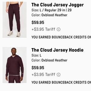 Fabletics Cloud Jogger - Oxblood Heather